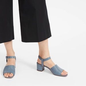 Everlane Blue lizard block heel